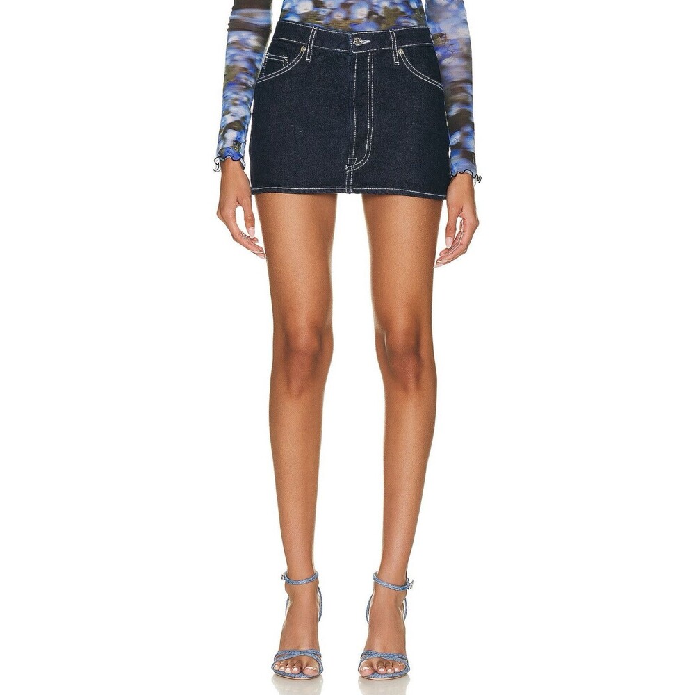 Classic Black Denim Mini Skirt